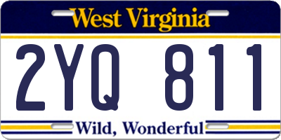 WV license plate 2YQ811