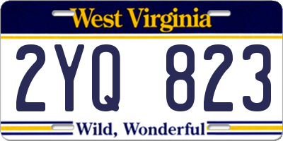 WV license plate 2YQ823