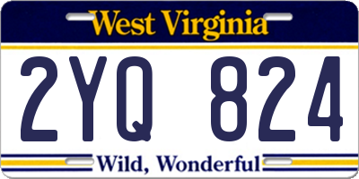 WV license plate 2YQ824