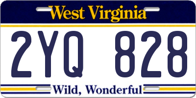 WV license plate 2YQ828