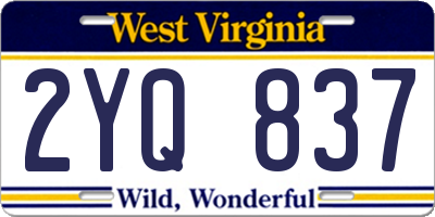 WV license plate 2YQ837