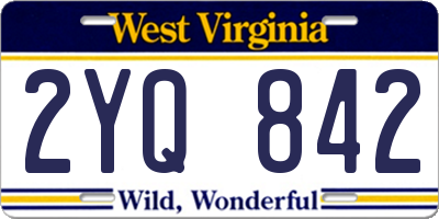 WV license plate 2YQ842