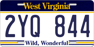 WV license plate 2YQ844
