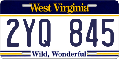 WV license plate 2YQ845