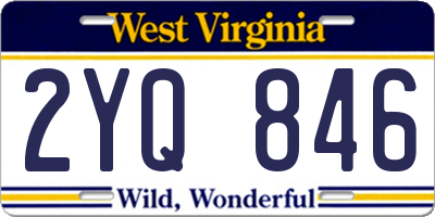 WV license plate 2YQ846
