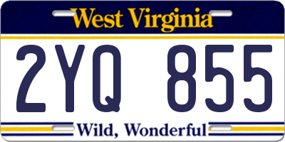 WV license plate 2YQ855