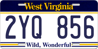 WV license plate 2YQ856