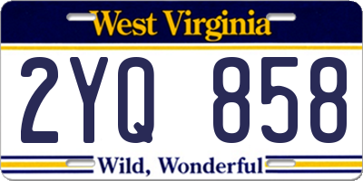 WV license plate 2YQ858