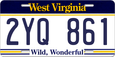 WV license plate 2YQ861