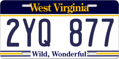 WV license plate 2YQ877