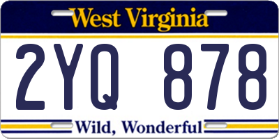 WV license plate 2YQ878