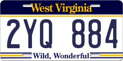 WV license plate 2YQ884