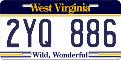 WV license plate 2YQ886