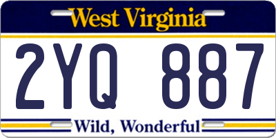 WV license plate 2YQ887