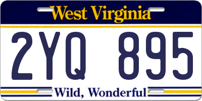 WV license plate 2YQ895
