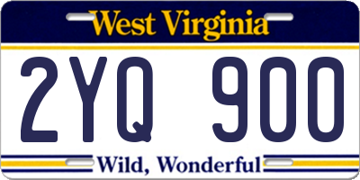 WV license plate 2YQ900