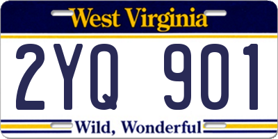 WV license plate 2YQ901