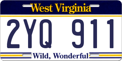 WV license plate 2YQ911