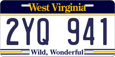 WV license plate 2YQ941