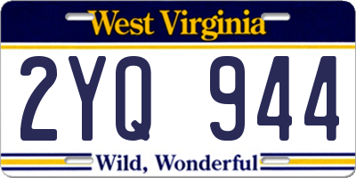 WV license plate 2YQ944