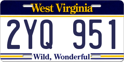 WV license plate 2YQ951