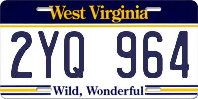WV license plate 2YQ964