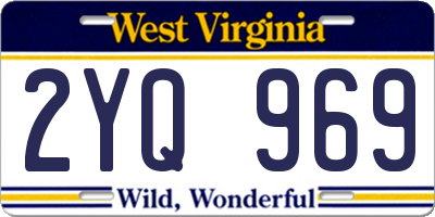 WV license plate 2YQ969