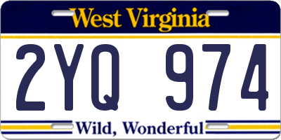 WV license plate 2YQ974