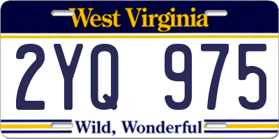 WV license plate 2YQ975