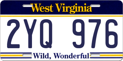 WV license plate 2YQ976