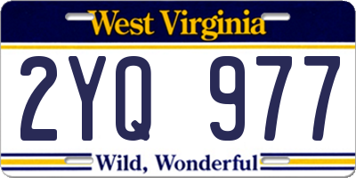 WV license plate 2YQ977