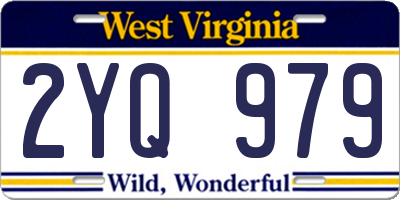 WV license plate 2YQ979