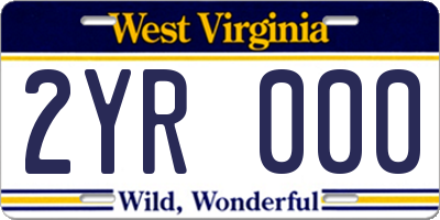 WV license plate 2YR000