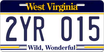 WV license plate 2YR015