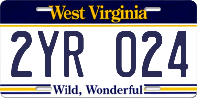 WV license plate 2YR024