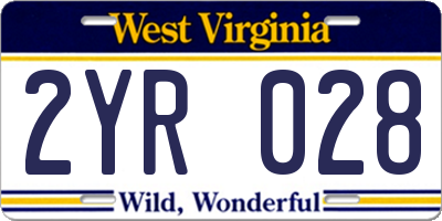 WV license plate 2YR028