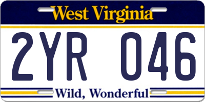 WV license plate 2YR046