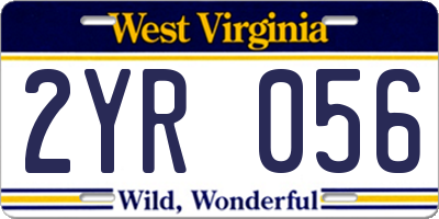 WV license plate 2YR056