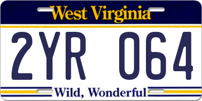WV license plate 2YR064