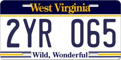 WV license plate 2YR065