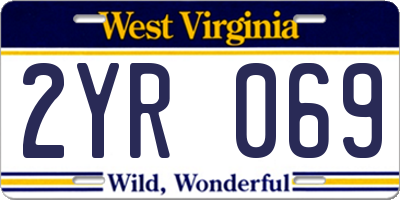 WV license plate 2YR069