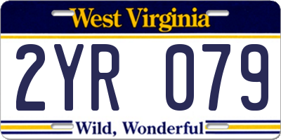 WV license plate 2YR079