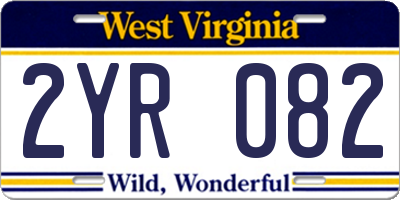WV license plate 2YR082