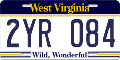 WV license plate 2YR084