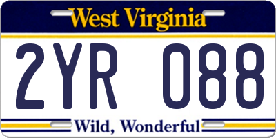 WV license plate 2YR088