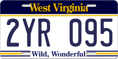 WV license plate 2YR095