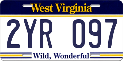 WV license plate 2YR097