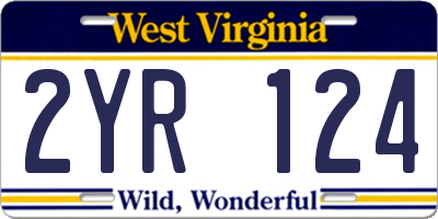 WV license plate 2YR124
