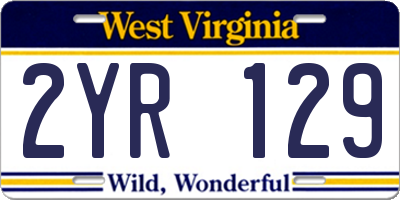 WV license plate 2YR129