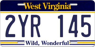 WV license plate 2YR145